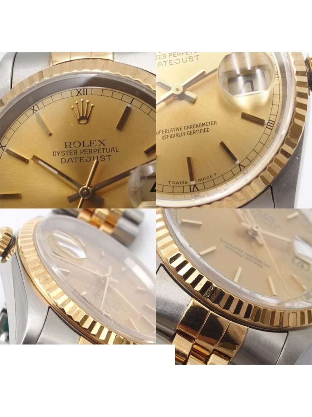 Rolex Datejust Jubilee Bracelet Champagne 18K Yellow Gold SS Watch Automatic